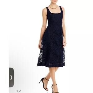 KOBI HALPERIN Jacqueline Sleeveless Lace Midi-Dress navy blue sz 2 $698 NWT